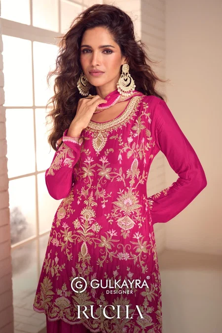 Rucha By Gulkayra Real Chinon Readymade Suits Exporters In India
